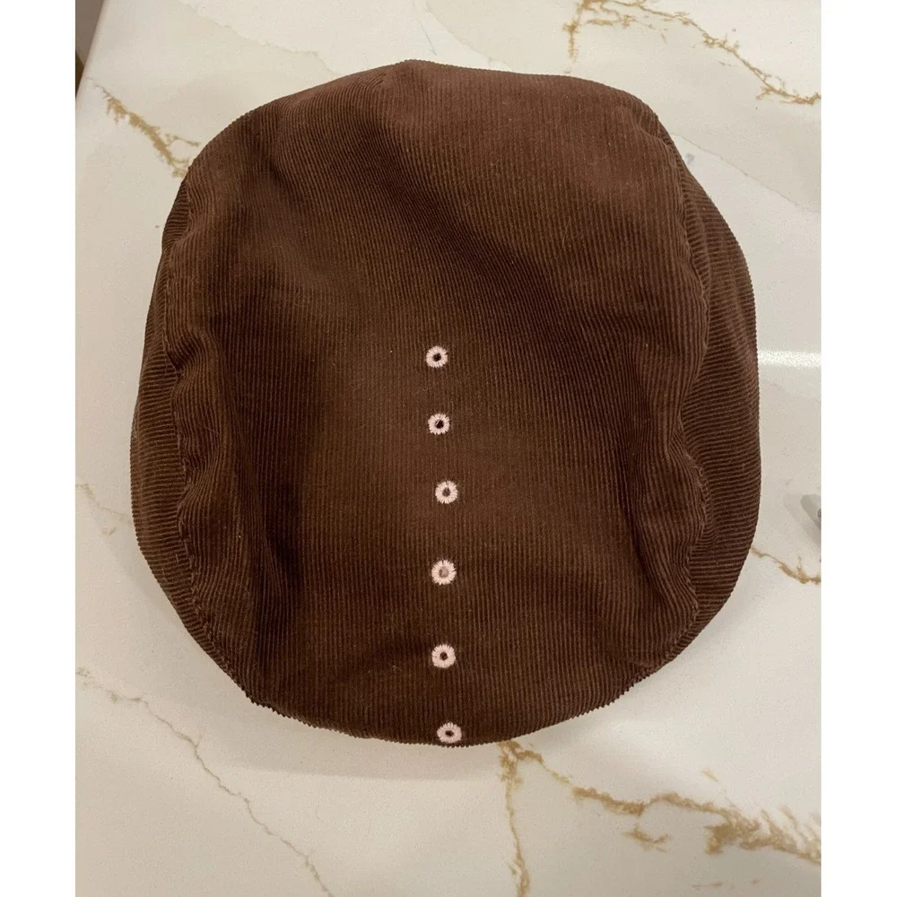 Vintage Y2K Volcom Gals Flat Cap Hat Women One Size Brown Corduroy Newsboy New